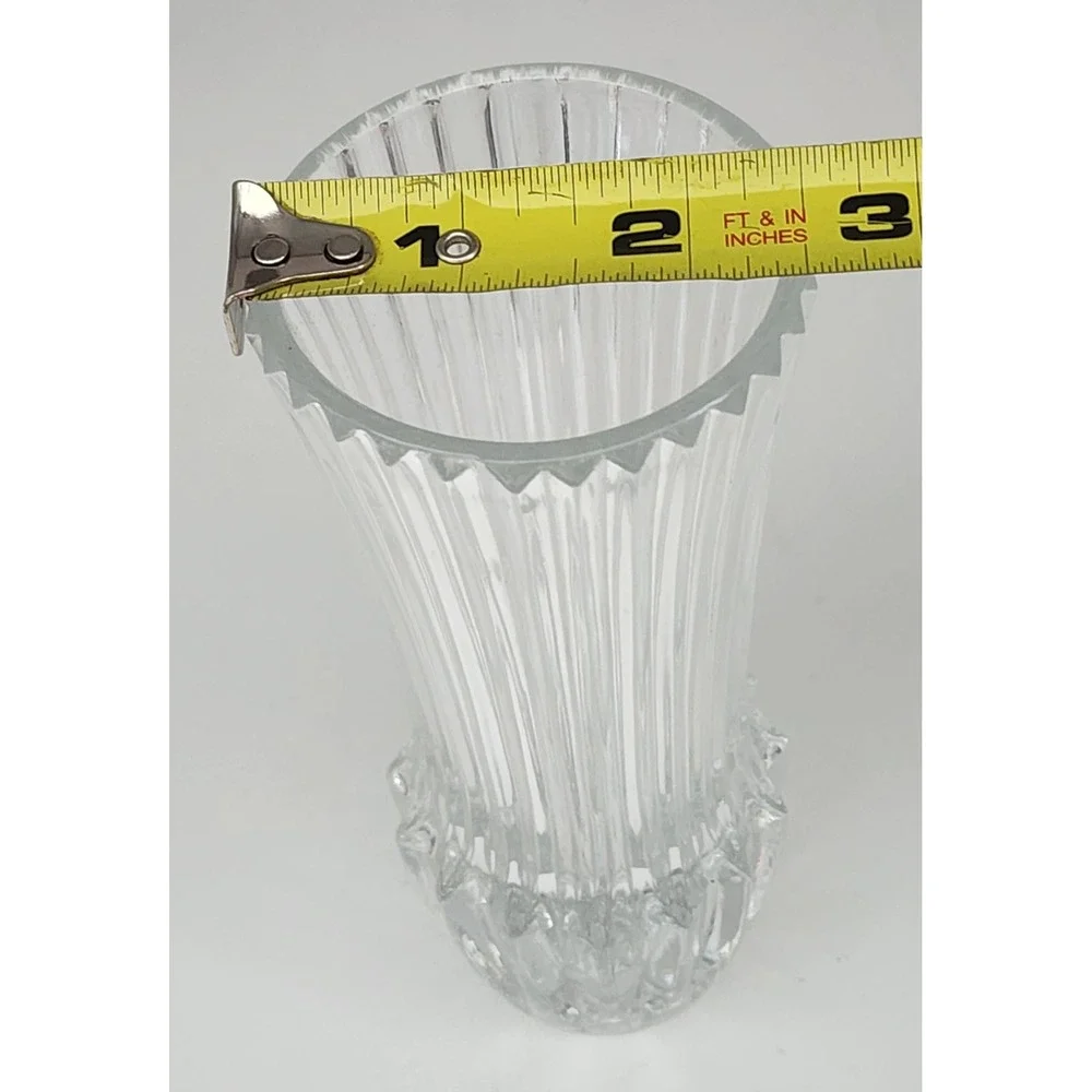 1977 Fostoria for Avon Crystal Bud Vase Clear Ribbed Avon Rep Gift EXC 5.5